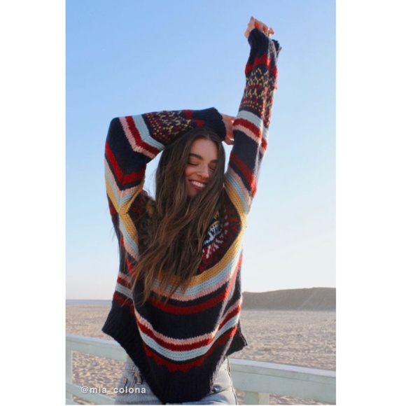 Urban Outfitters Colorful Striped Fair Isle Sweater - Picture 2 of 15